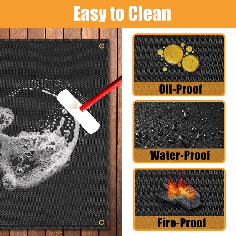 TOHONFOO 90 x 48 in Extra Large Grill Mat for Outdoor Grill - Grilling Mats for Outdoor Grill to Protect The Deck, Patio, Pavers - Easy to Clean BBQ Mats - 1mm - Image 4